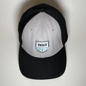 NWBUA Baseball Umpire Hat Grey Black Mesh Back Embroidered Logo Cap Mens